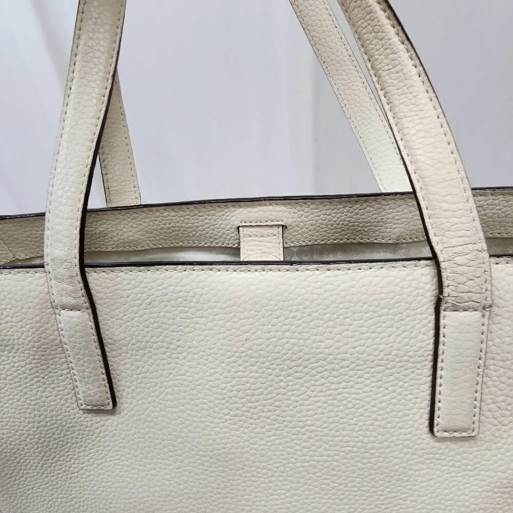 Kate Spade New York Bridge Place Francisca Large Tote Leather Bag White Cream